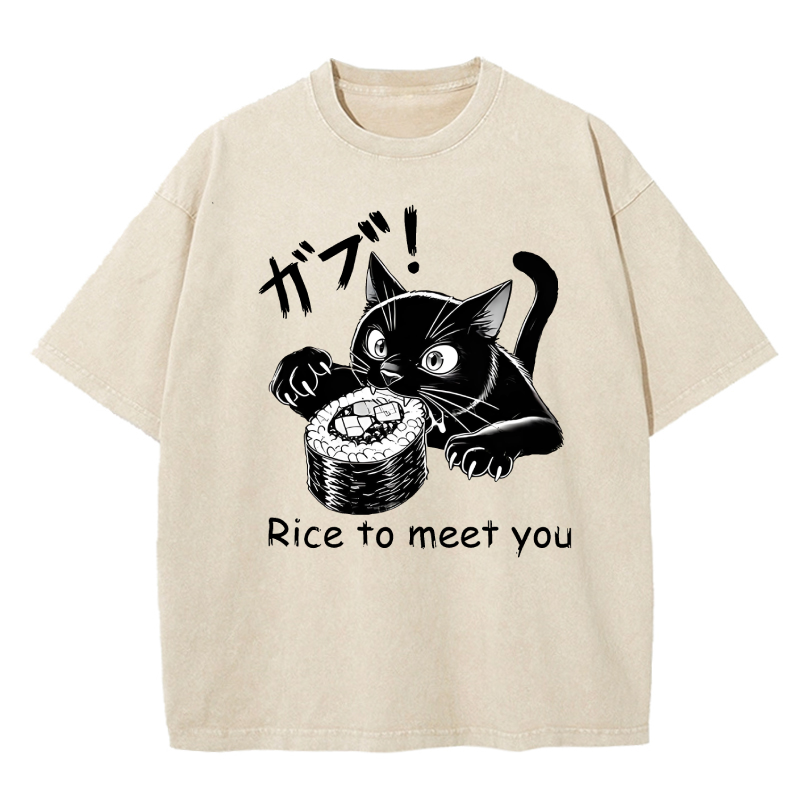 Cuddlefurry™ | Rice to meet you Washed T-Shirt