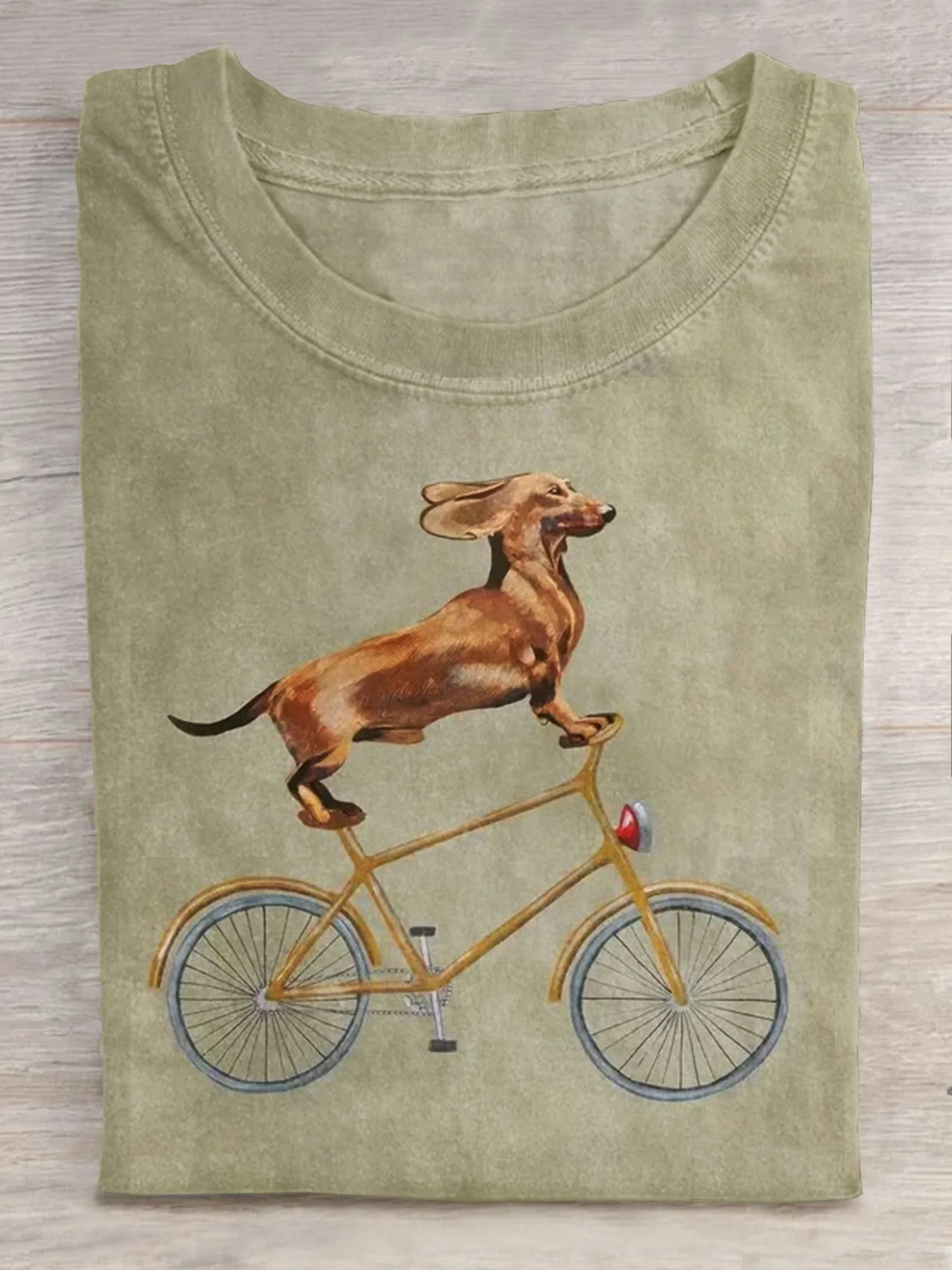 Unisex Cute Funny Dachshund Dog Art Print Casual T-shirt