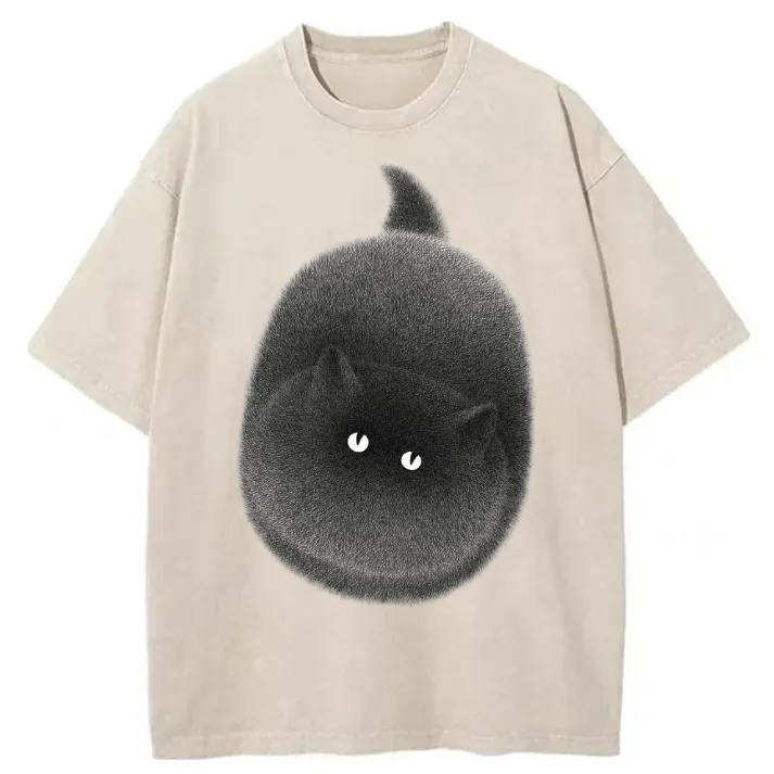 Chillteelab™ | Cute Fat Cat Washed T-Shirt