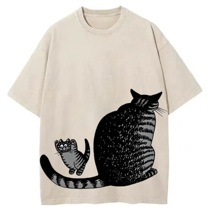 Chillteelab™ | Funny Cat Washed T-Shirt
