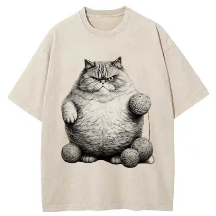 Chillteelab™ | Anger Cat Washed T-Shirt