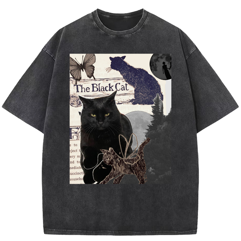 Cuddlefurry™ | The Black Cats Vintage Washed T-Shirt