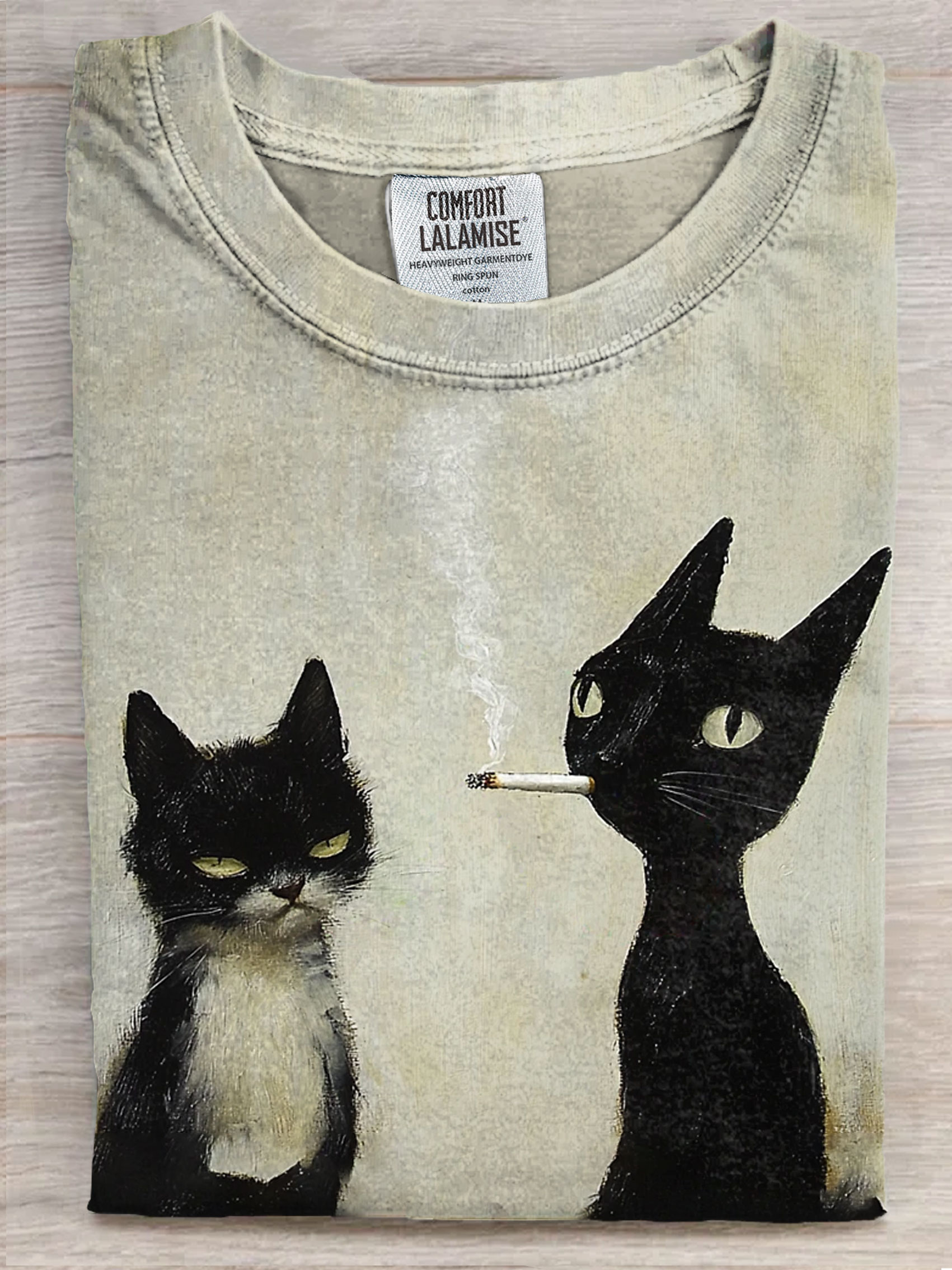 Funny Cats With Bad Attitudes Art Print Casaul Short Sleeve T-shirt