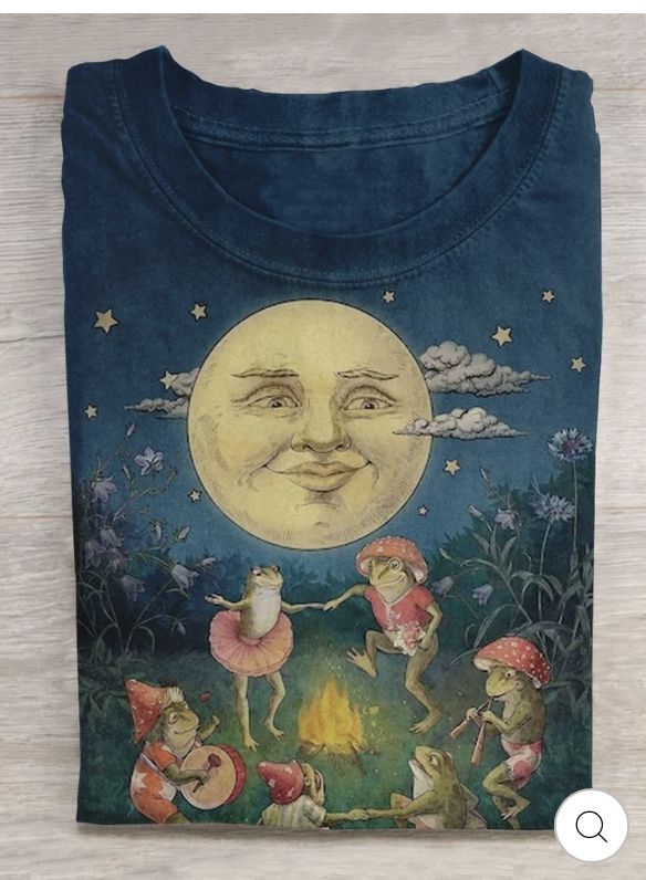 Frog Bonfire Party Art Print Design T-shirt
