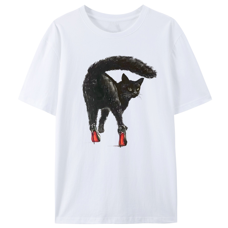 Cuddlefurry™ | Black Cat & Red Role Classic T-Shirt