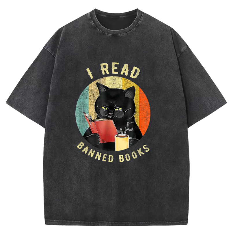 Cuddlefurry™ | I Read Banned Books Washed T-Shirt