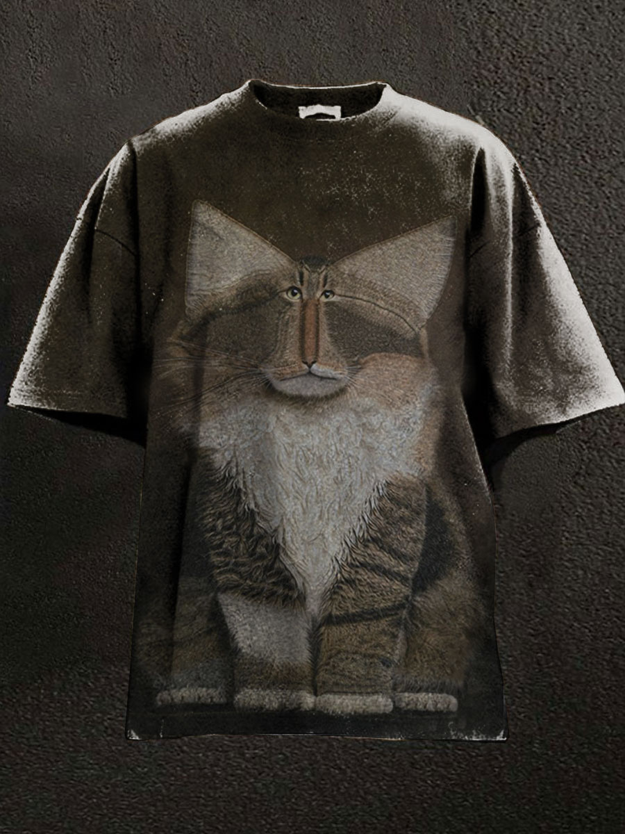 Funny Cat Print Casual T-shirt