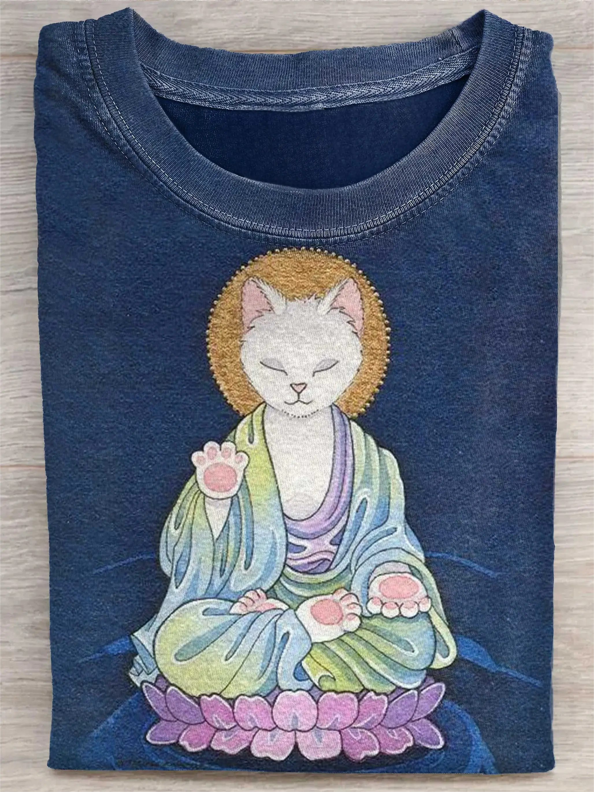 Funny Cat Print Casual Short Sleeve T-Shirt