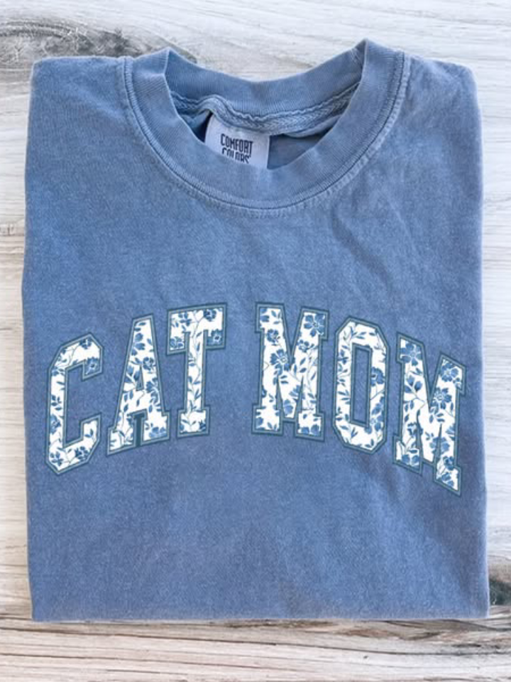 Cat Mom Art Print Casual Short Sleeve T-shirt