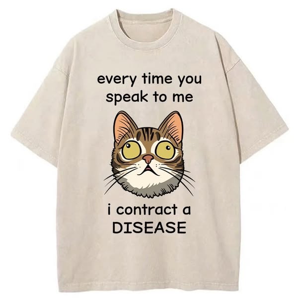 Chillteelab™ | Funny Cat Rolling Eyes Washed T-Shirt