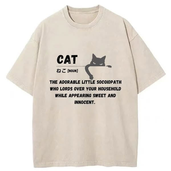 Chillteelab™ | Definition Of Cat Washed T-Shirt