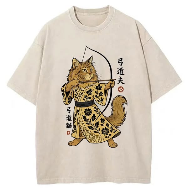 Chillteelab™ | Archery Cat Washed T-Shirt