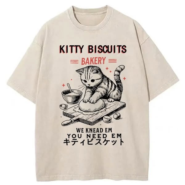 Chillteelab™ | Cat Bakery Washed T-Shirt