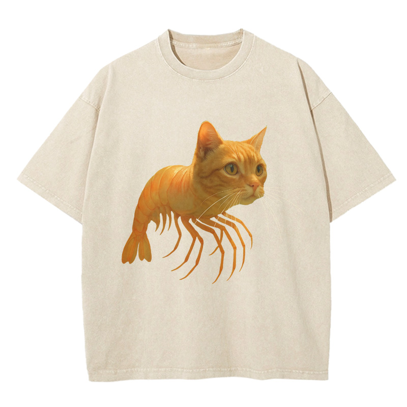 Chillteelab™ | Funny Cat Shrimp Washed T-Shirt