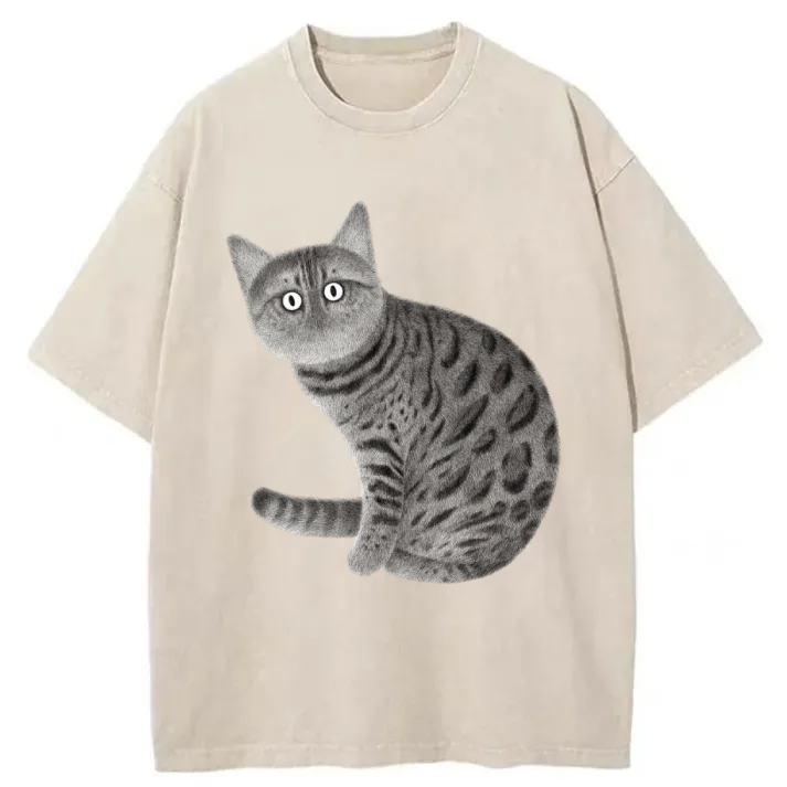Chillteelab™ | Funny Cat Washed T-Shirt
