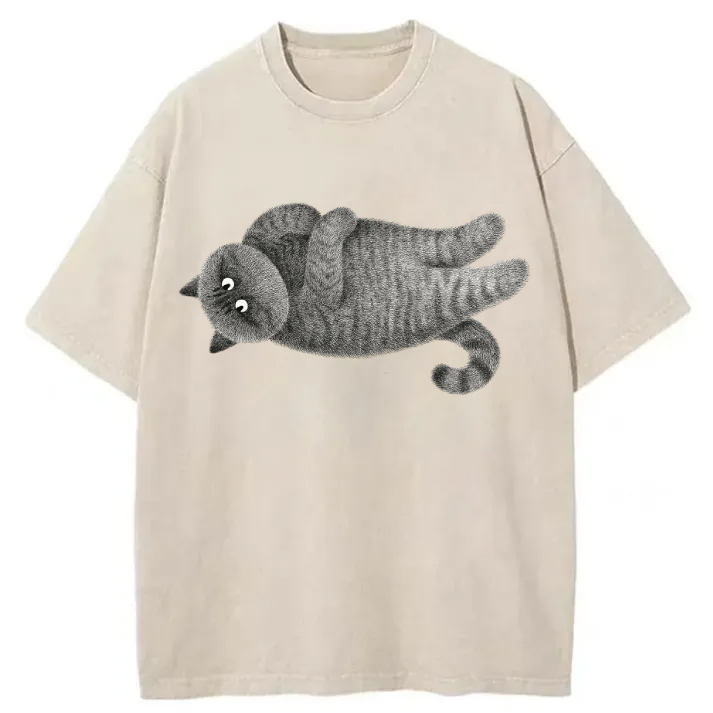 Chillteelab™ | Funny Cat Washed T-Shirt