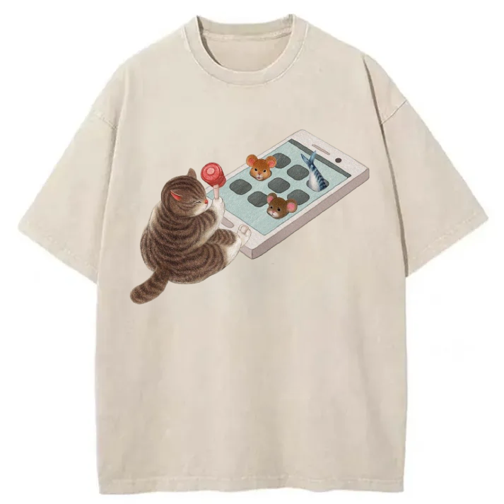 Chillteelab™ | Funny Cat Washed T-Shirt