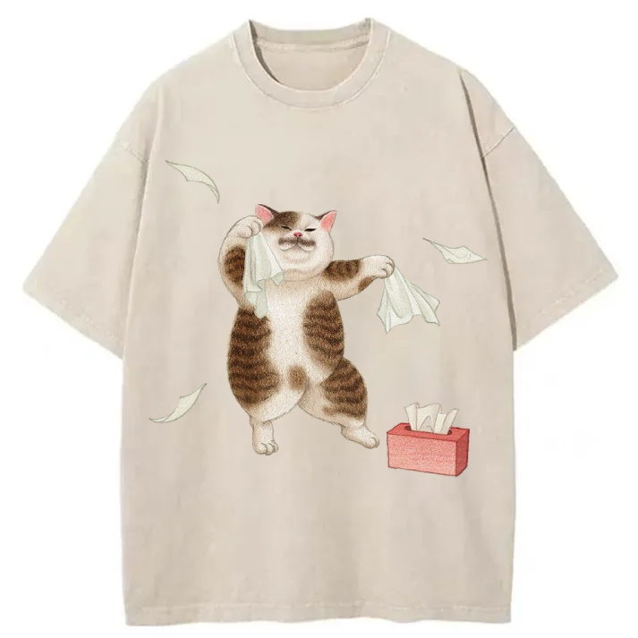 Chillteelab™ | Funny Cat Washed T-Shirt