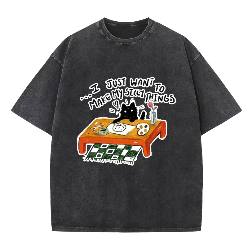 Cuddlefurry™ | Make My Silly Things Washed T-Shirt