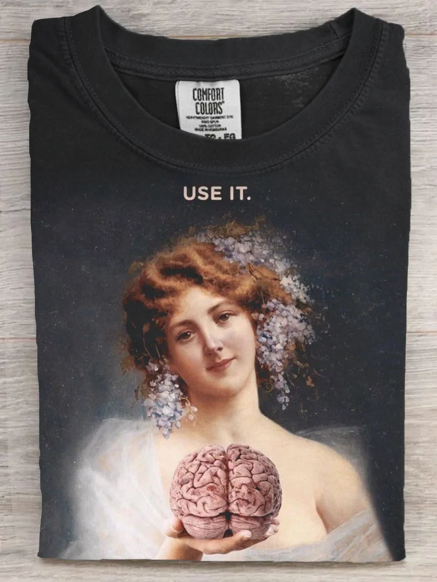 Vintage Funny Use It Art Print Casaul Short Sleeve T-shirt