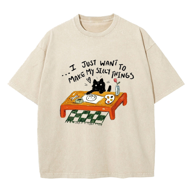 Cuddlefurry™ | Make My Silly Things Washed T-Shirt