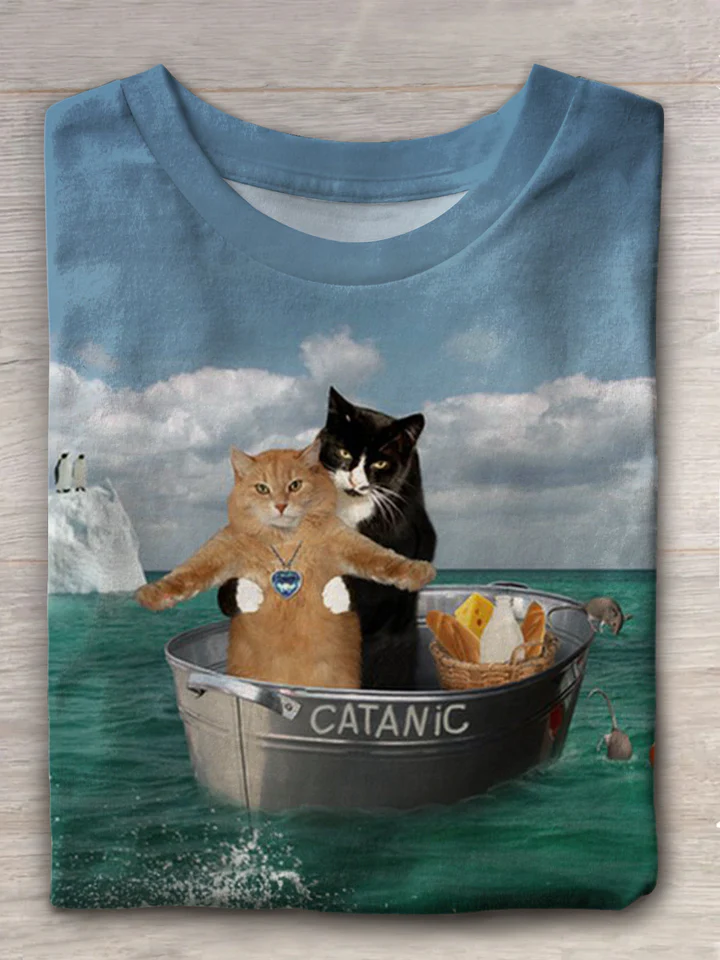CATANIC Movie Role Play Funny Humor Print T-Shirt