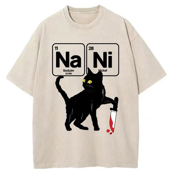 Chillteelab™ | Cat With Question Washed T-Shirt