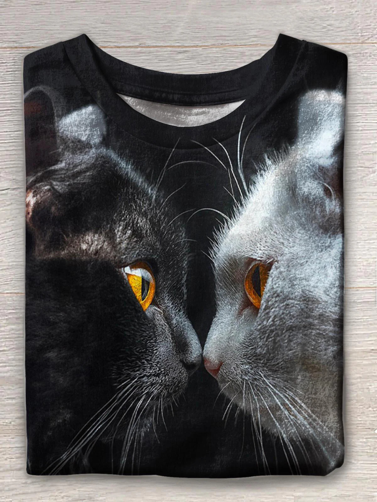 Cute Kittens Art Print Casual Short Sleeve T-shirt