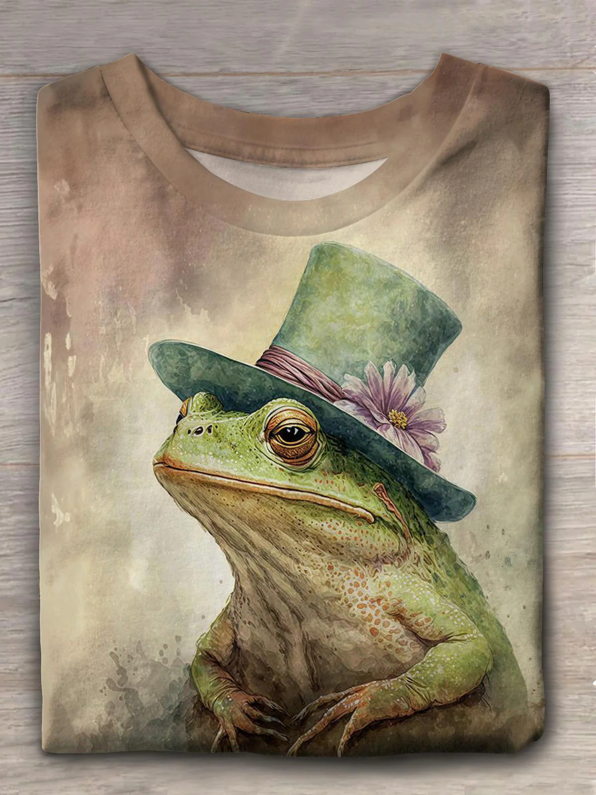 Frog Creative Fun Retro Print Casual T-shirt