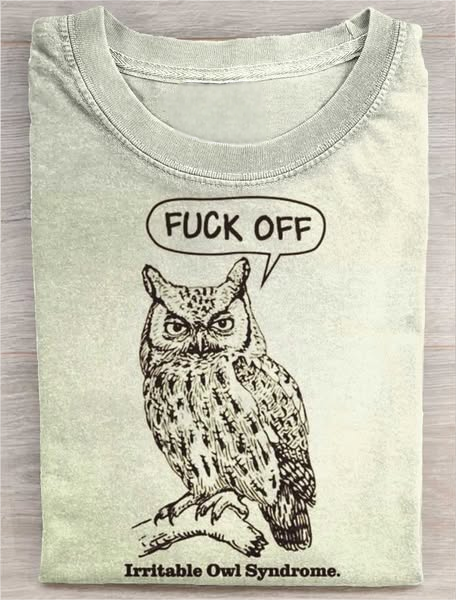 Funny Owl Art Print Casual Short Sleeve T-shirt