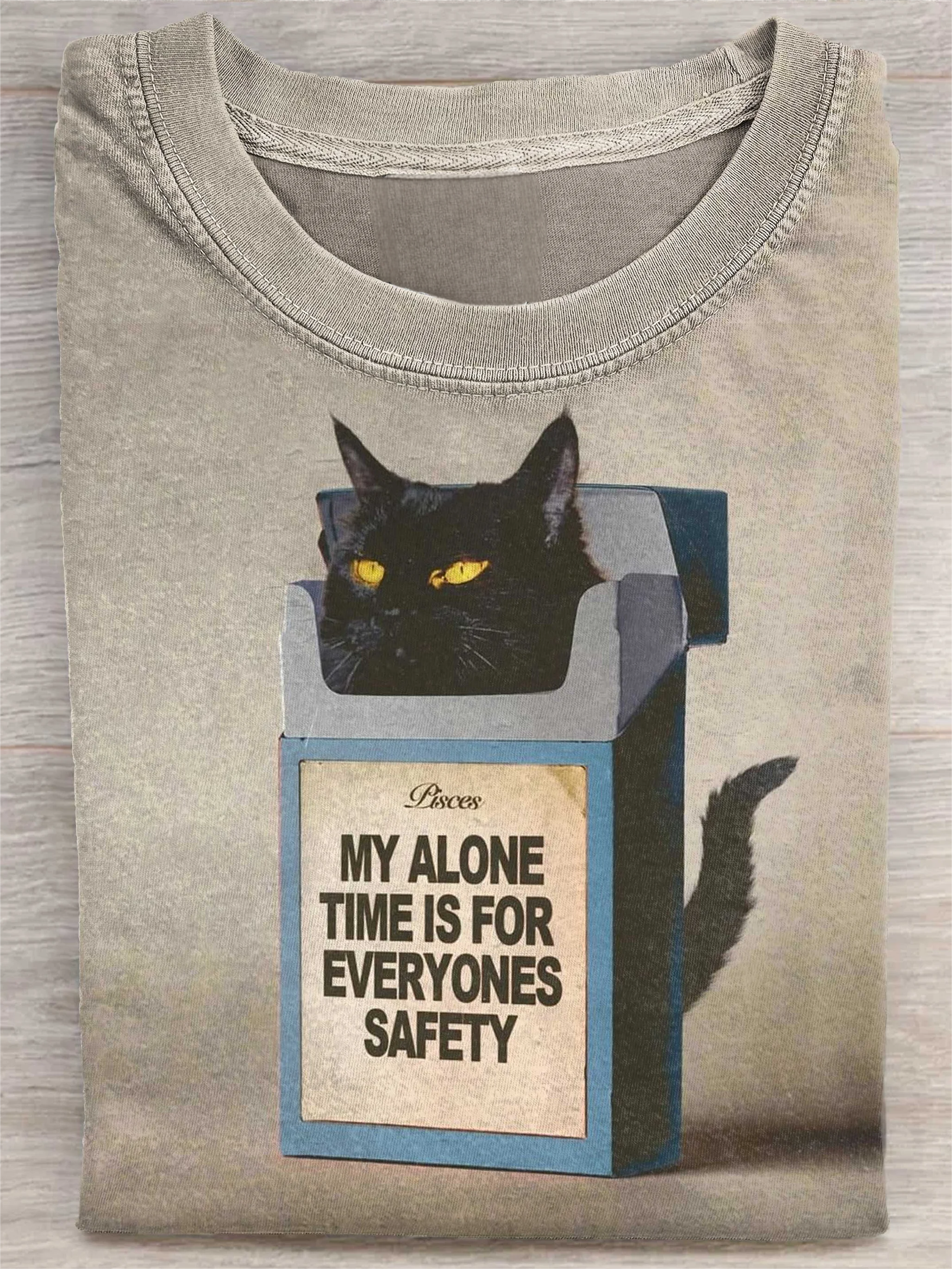 Cat Cigarettes Art Print Casual Short Sleeve T-shirt
