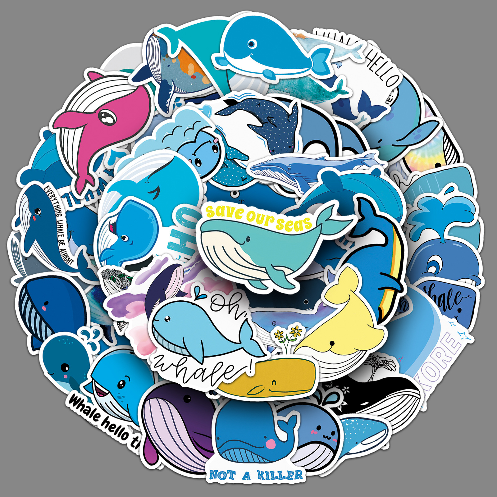 Whale Doodle Stickers 51 PCS