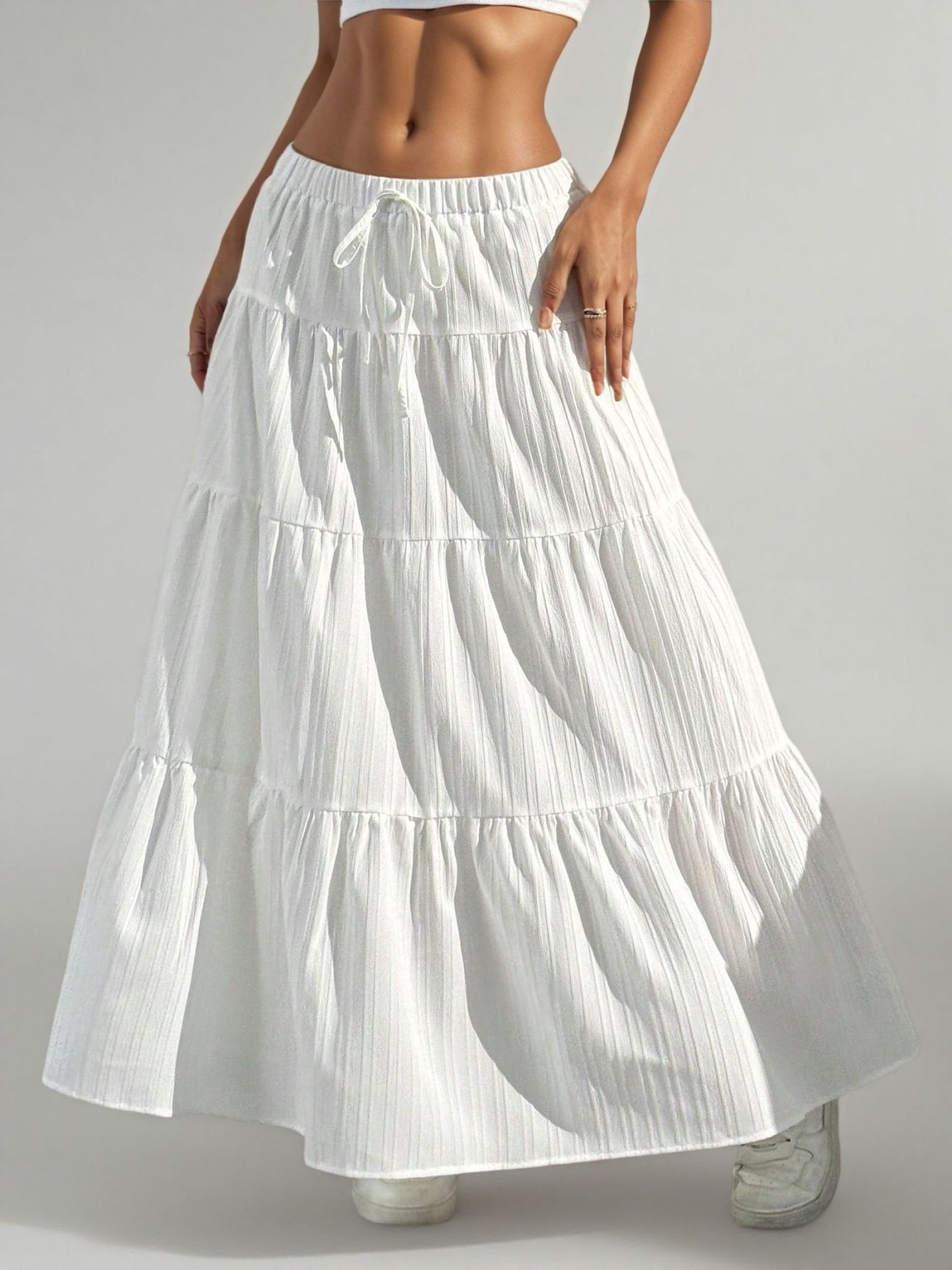New Elegant Skirt With Lace-up Loose Long Skirt 