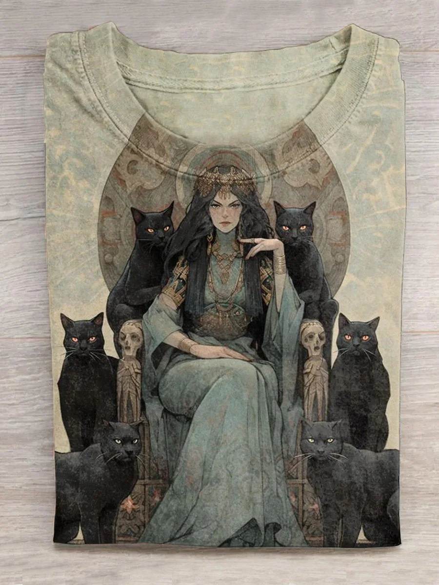 The Queen Of Cat Art Print T-shirt