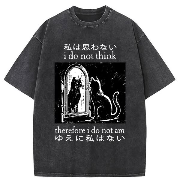 Chillteelab™ | Thinking Black Cat Washed T-Shirt