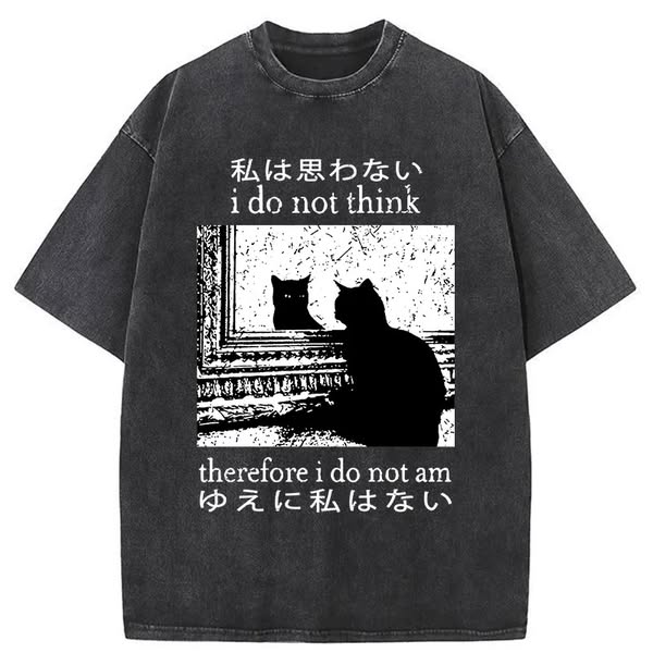 Chillteelab™ | Thinking Cat Washed T-Shirt
