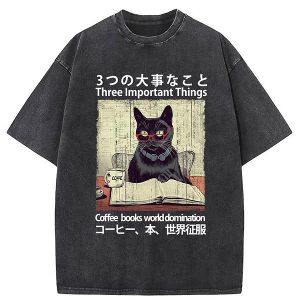 Chillteelab™ | Three Important Things About Cat Washed T-Shirt