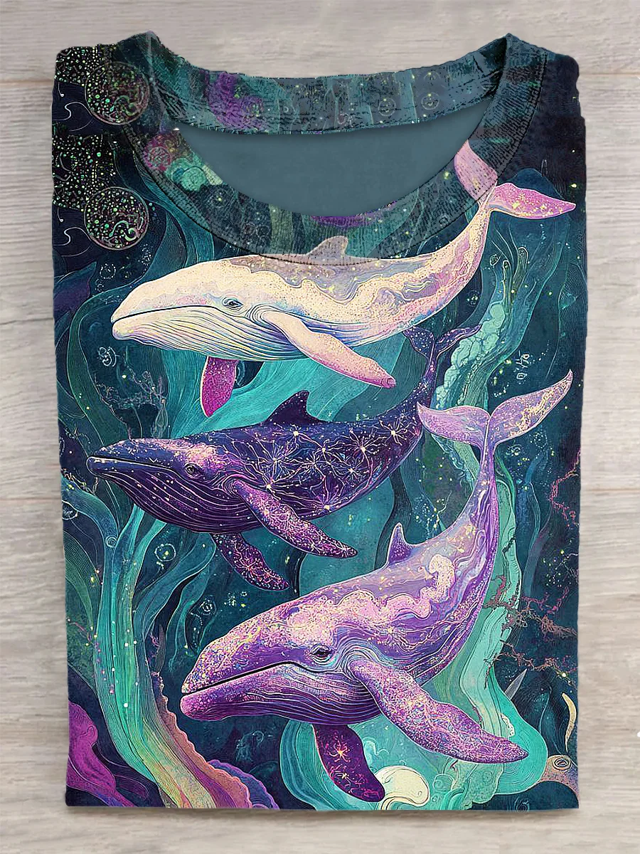 Mysterious Dolphin Art Print Casual T-Shirt