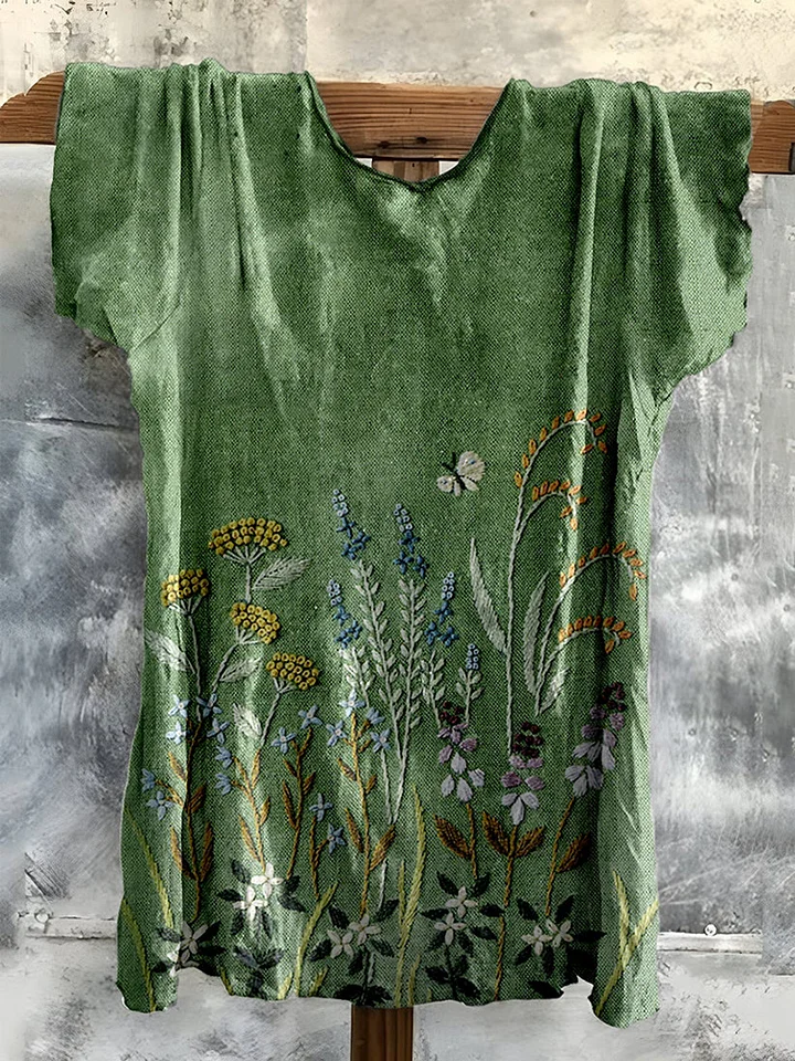 Vintage Fresh Floral Cotton T-shirt