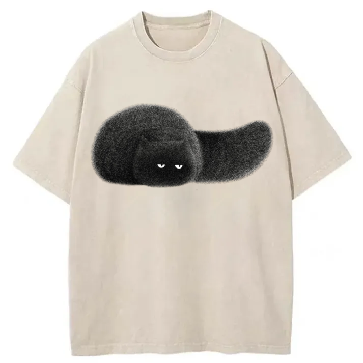 Chillteelab™ | Cute Fat Cat Washed T-Shirt