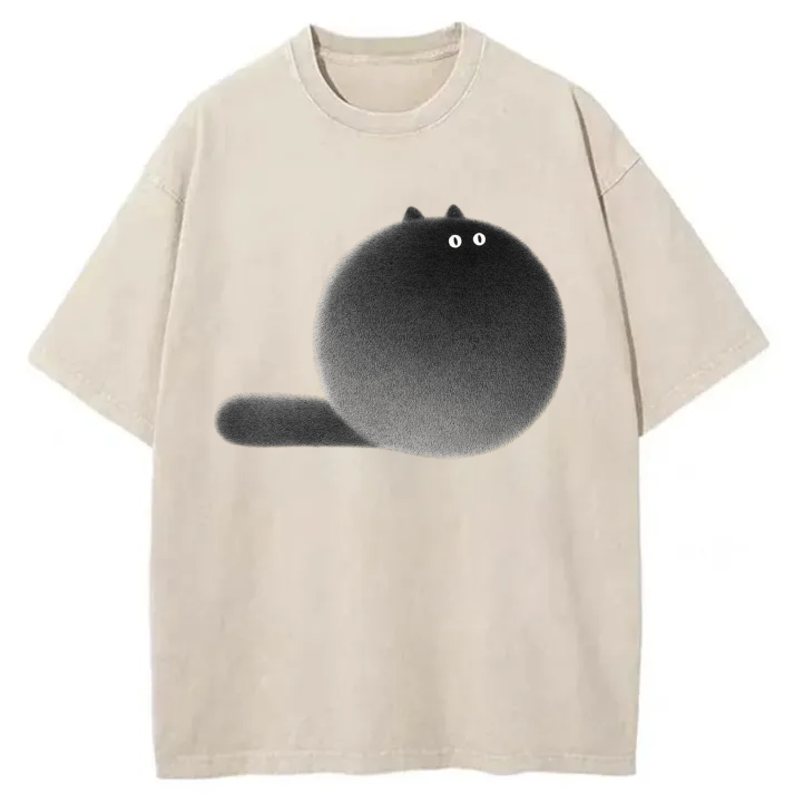Chillteelab™ | Cute Fat Cat Washed T-Shirt