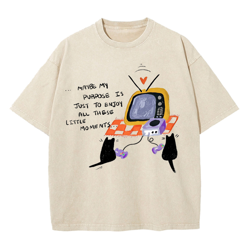 Cuddlefurry™ | Just Enjoy Washed T-Shirt
