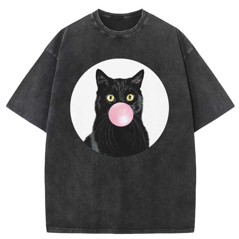 Cuddlefurry™ | Bubble Cat Washed T-Shirt