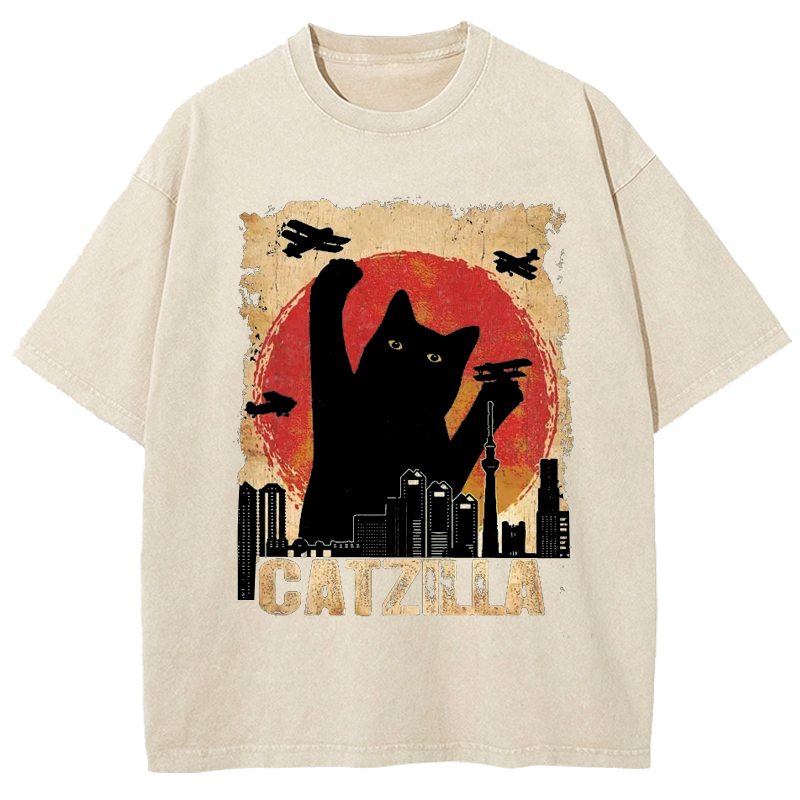 Cuddlefurry™ | Catzilla 2.0 Washed T-Shirt