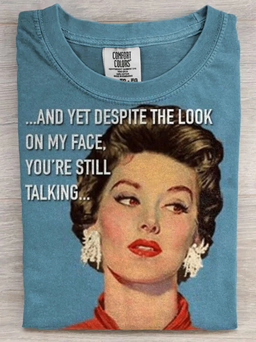 Vintage Funny Art Print Casaul Short Sleeve T-shirt