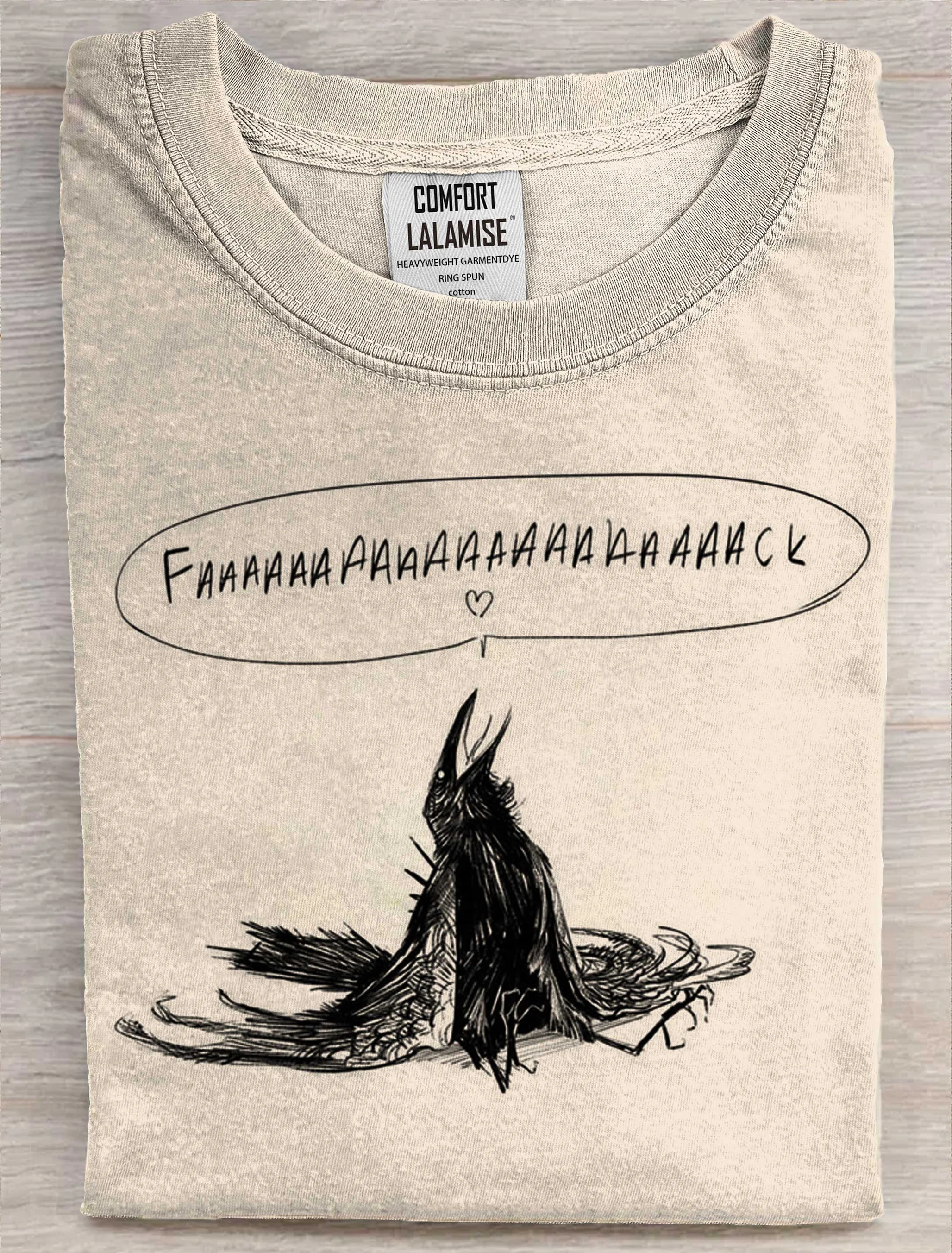 Crow Fack Art Print Casaul Short Sleeve T-shirt