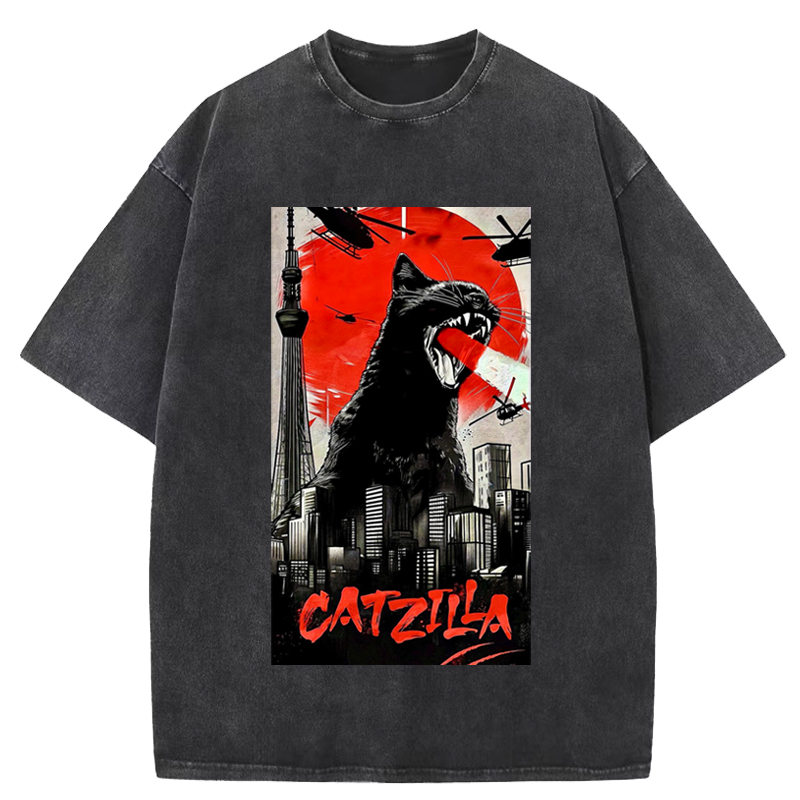 Cuddlefurry™ | CATZILLA Washed T-Shirt