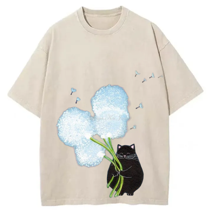Chillteelab™ | Dandelion Kitten Washed T-Shirt