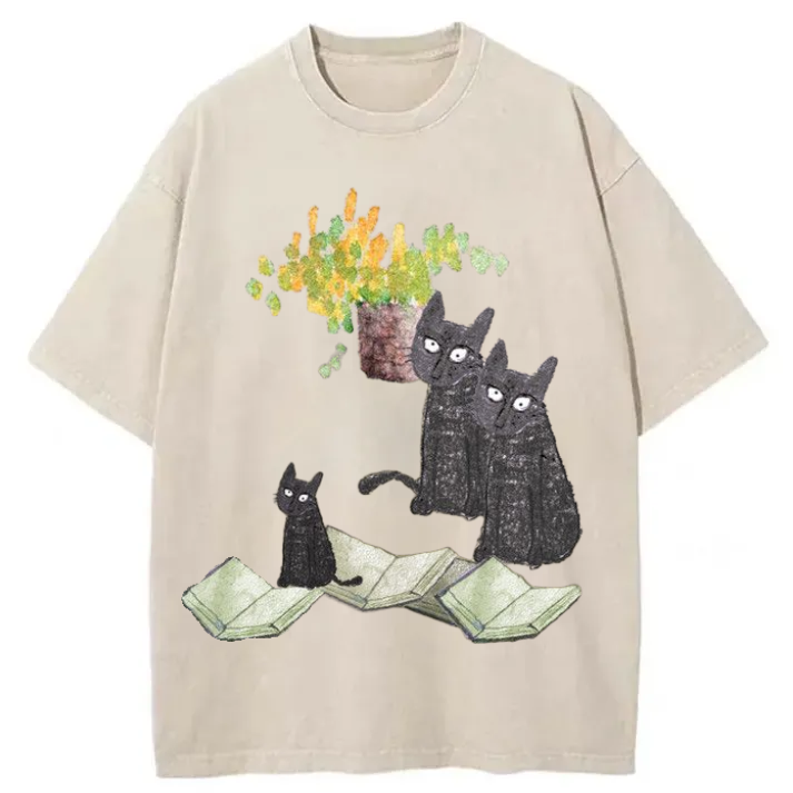 Chillteelab™ | Cute Cats Washed T-Shirt