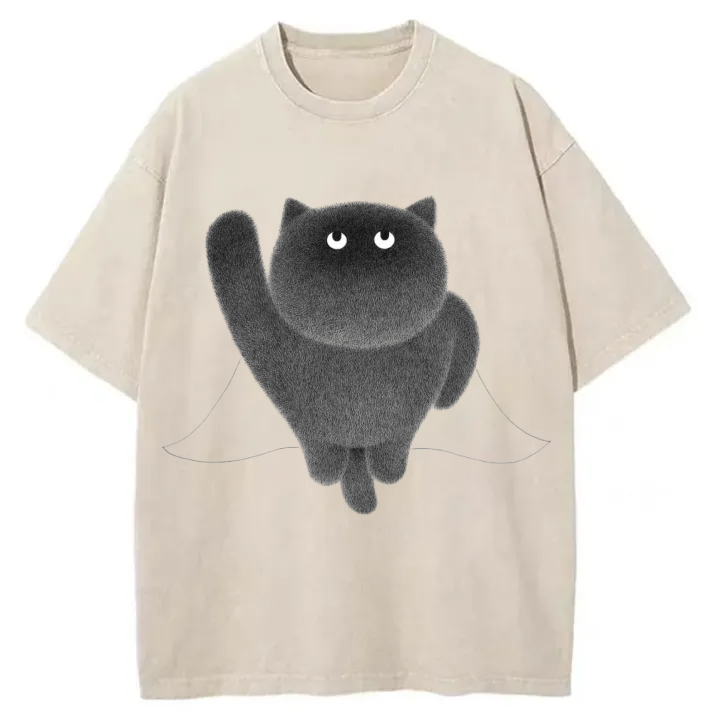 Chillteelab™ | Cute Fat Cat Washed T-Shirt